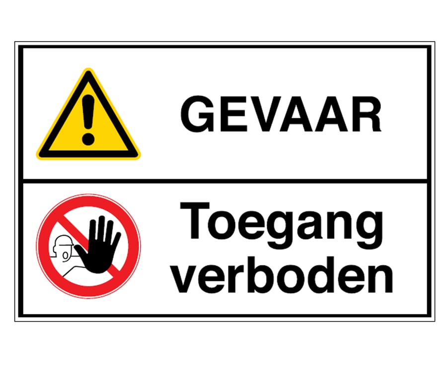 Brady sign "gevaar/toegang verboden" Afmeting 210x297mm