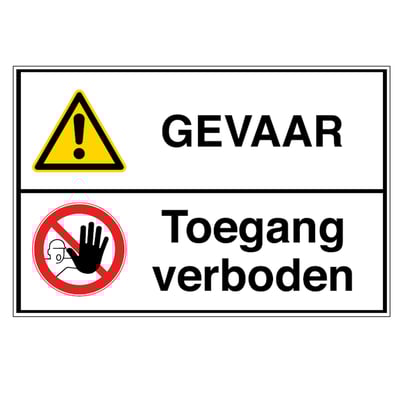 Brady sign "gevaar/toegang verboden" 210x297mm 