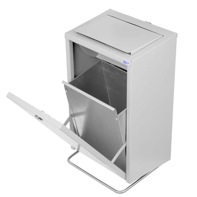 CaluBin hygiënische afvalbak met voetbediening 30ltr wit