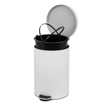 CaluBin pedaalemmer 12ltr wit met kunststof binnenemmer en soft close