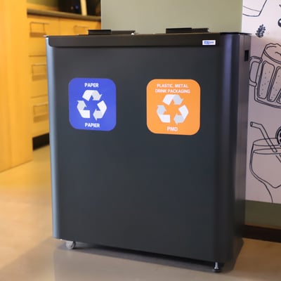 CaluBin recyclingstation 2x 60ltr zwart