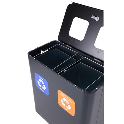 CaluBin recyclingstation 2x 60ltr zwart
