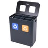 CaluBin recyclingstation 2x 60ltr zwart 
