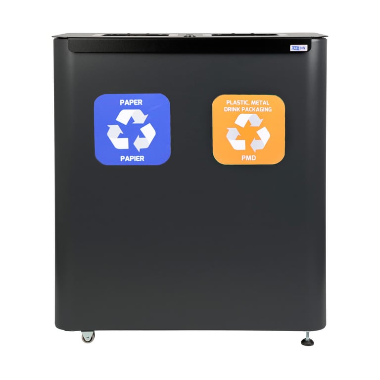 CaluBin recyclingstation zwart