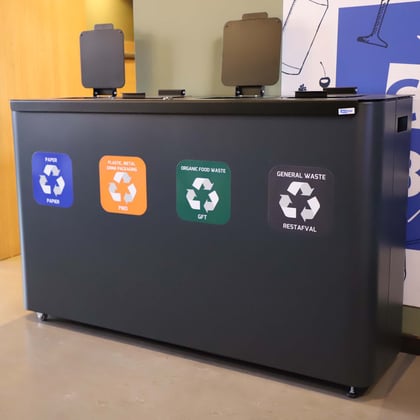 CaluBin recyclingstation 4x 60ltr zwart 