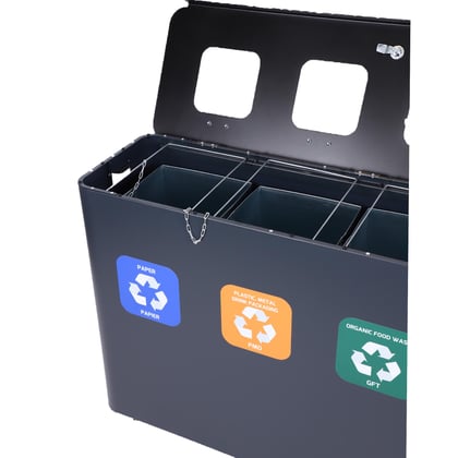 CaluBin recyclingstation 4x 60ltr zwart 