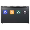 CaluBin recyclingstation 4x 60ltr zwart 