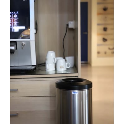 CaluBin vlamdovende afvalbak satin steel 30ltr
