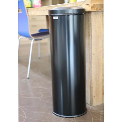CaluBin vlamdovende afvalbak black steel 30ltr 