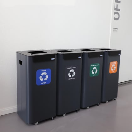 CaluBin modulair recyclingsstation zwart 70ltr PMD