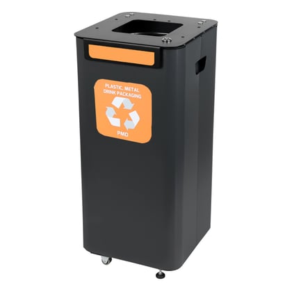 CaluBin modulair recyclingsstation zwart 70ltr PMD