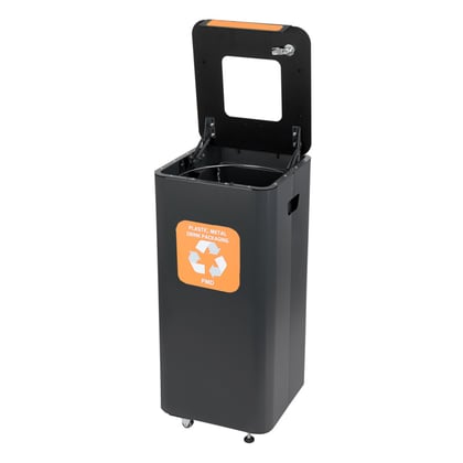 CaluBin modulair recyclingsstation zwart 70ltr PMD