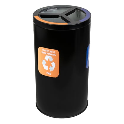 CaluBin recyclingsstation zwart 3x25ltr 