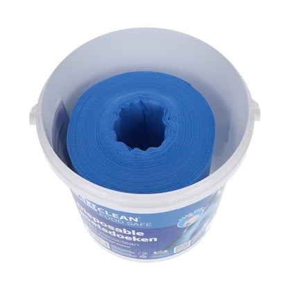 CaluClean Food Safe disposable poetsdoeken  V250 Viscoclean 150 vel in dispenser emmer