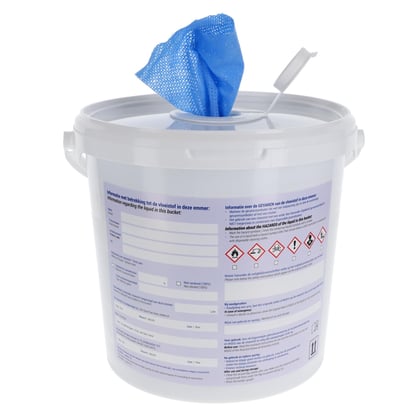 CaluClean Industry disposable poetsdoeken V250 Viscoclean 150 vel in dispenser emmer