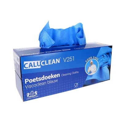 CaluClean Food Safe - Industry disposable poetsdoeken V251 Viscoclean blauw 66st