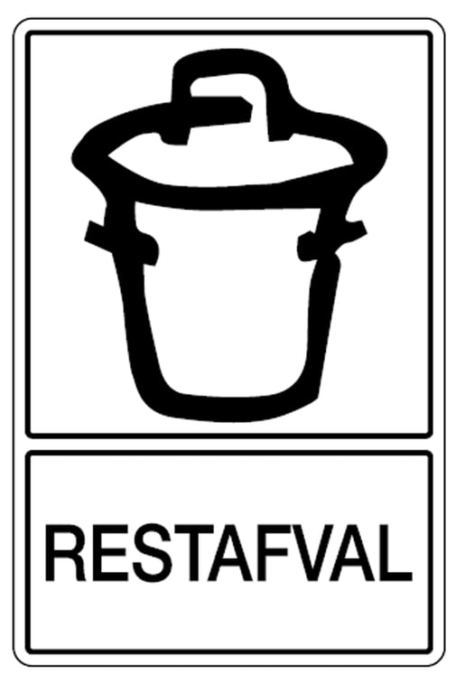 Brady sticker "restafval" gelamineerd polyester 450x300mm