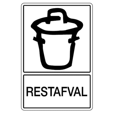 Brady sticker "restafval" gelamineerd polyester 450x300mm