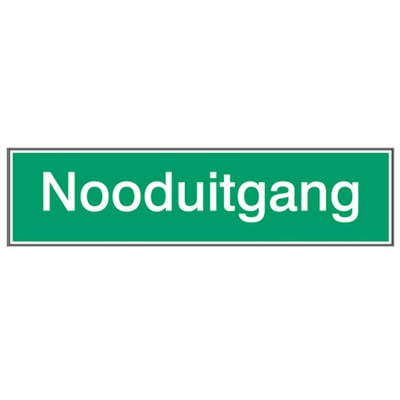 Brady sticker "nooduitgang" gelamineerd polyester 297mm x 105mm