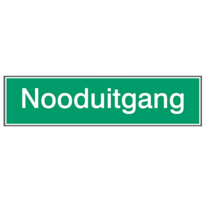 Brady sticker "nooduitgang'' gelamineerd polyester 297mm x 105mm