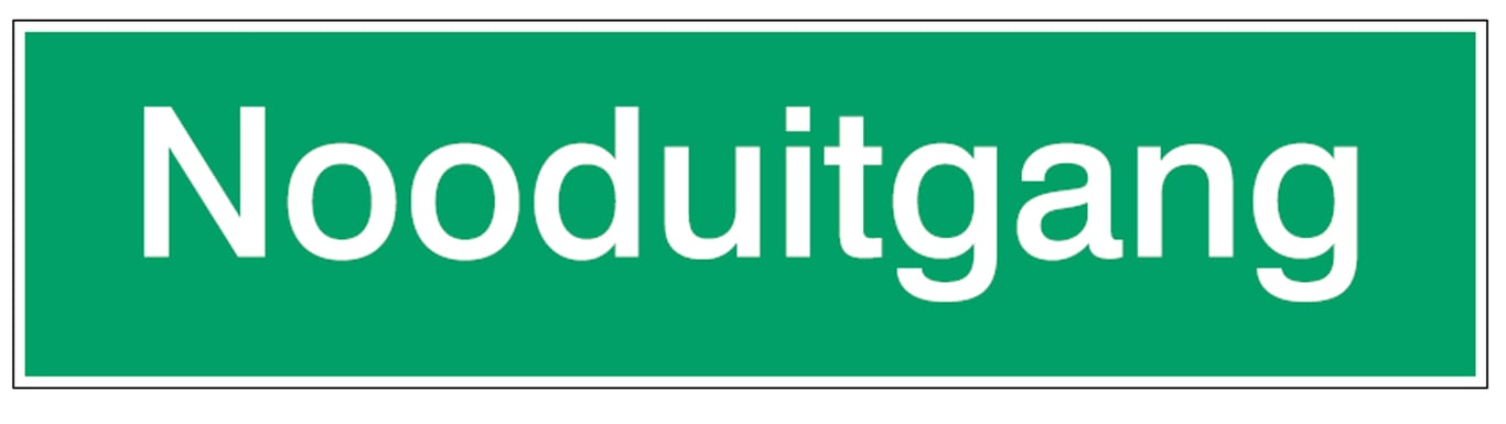 Brady sticker "Nooduitgang" gelamineerd polyester 150x450mm