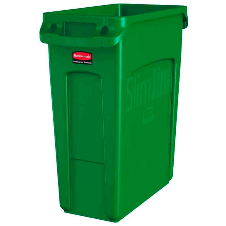 Rubbermaid Slim Jim met luchtsleuven 60ltr groen