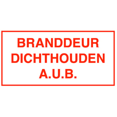 Brady bordje "branddeur dichthouden'' 105x297mm