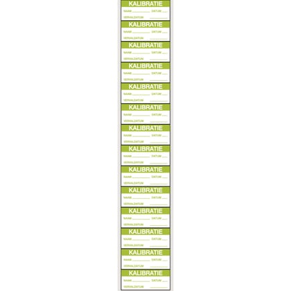 Brady beschrijfbare labels kalibratie 38mm breed x16mm hoog 14st op kaart