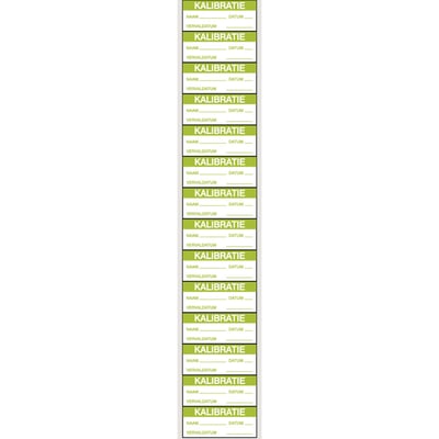 Brady beschrijfbare labels kalibratie 38mm breed x16mm hoog 14st op kaart