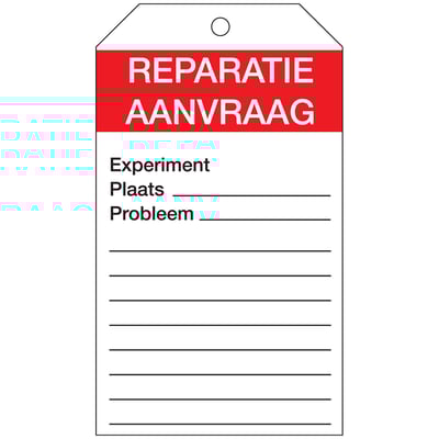 Brady Tags voor onderhoud en reparatie 10st
