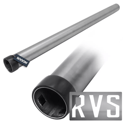 Zuigbuis 38mm RVS met ring 