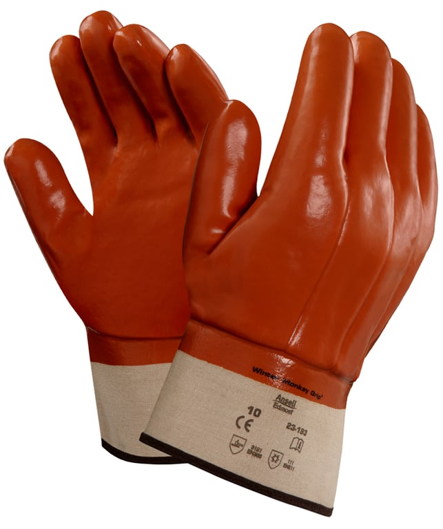 Ansell winter monkey grip werkhandschoen rood bruin