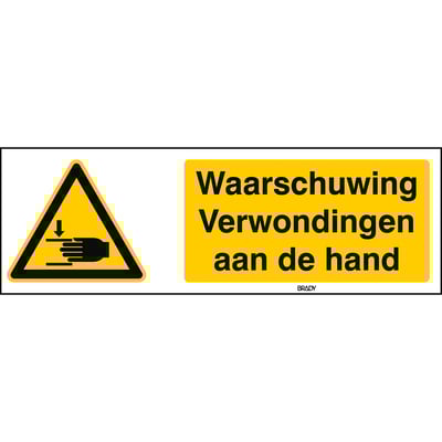 Brady veiligheidspictogram "roterende onderdelen" 10 x 8,7cm
