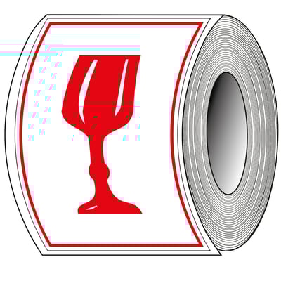 Label "breekbaar" 105x74mm 1000st 