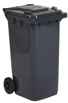 Grijze container 240ltr met 2 wielen en GS hangslot kleur grijs