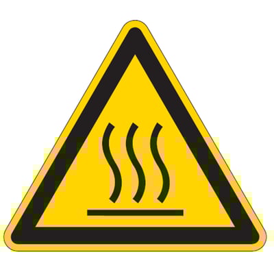 Brady sign "warm oppervlak" zwart op geel 87x100mm