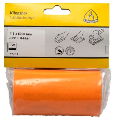 Klingspor PL 31B Finishing schuurpapier korrel 120 115x5000 mm 