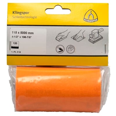 Klingspor PL 31B Finishing schuurpapier korrel 120 115x5000 mm 