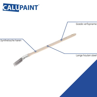CaluPaint radiatorkwast 1" synthetische vezels  houten steel