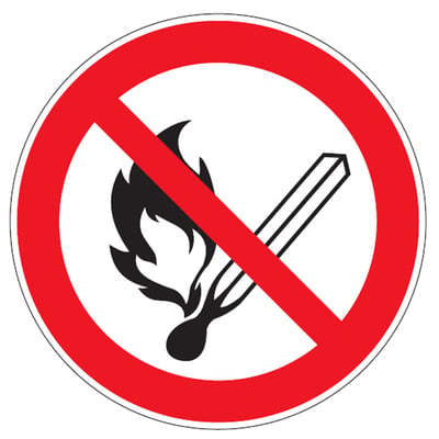 Brady sticker "vuur, open vlam en roken verboden'' gelamineerd polyester diameter 200mm