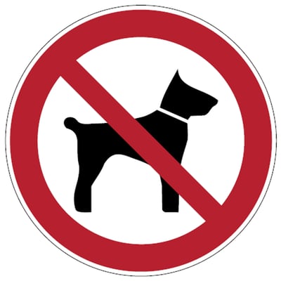 Brady sticker "verboden meenemen van dieren" gelamineerd polyester diameter 100mm