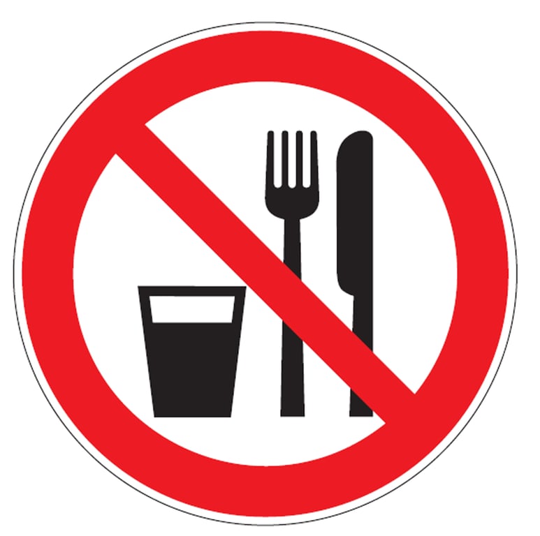 Brady Bordje "eten en drinken verboden" PIC224 DIA100