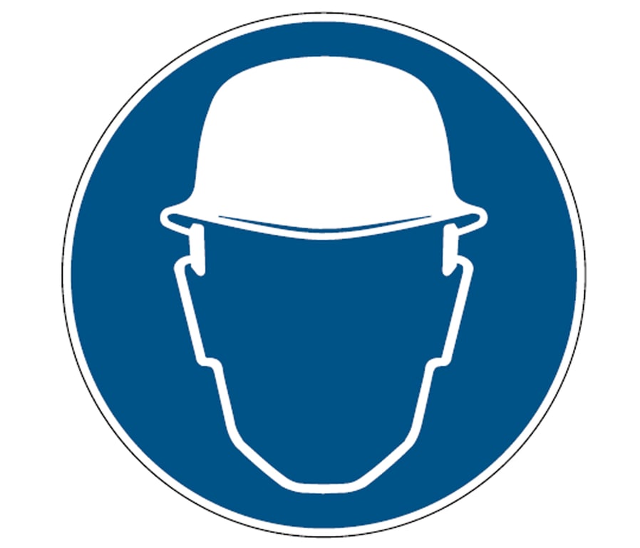 Brady sign "veiligheidshelm verplicht" 100mm wit op blauw