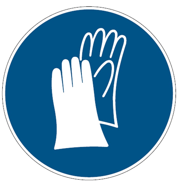 Brady sticker "veiligheidshandschoenen verplicht" gelamineerd polyester diameter 200mm