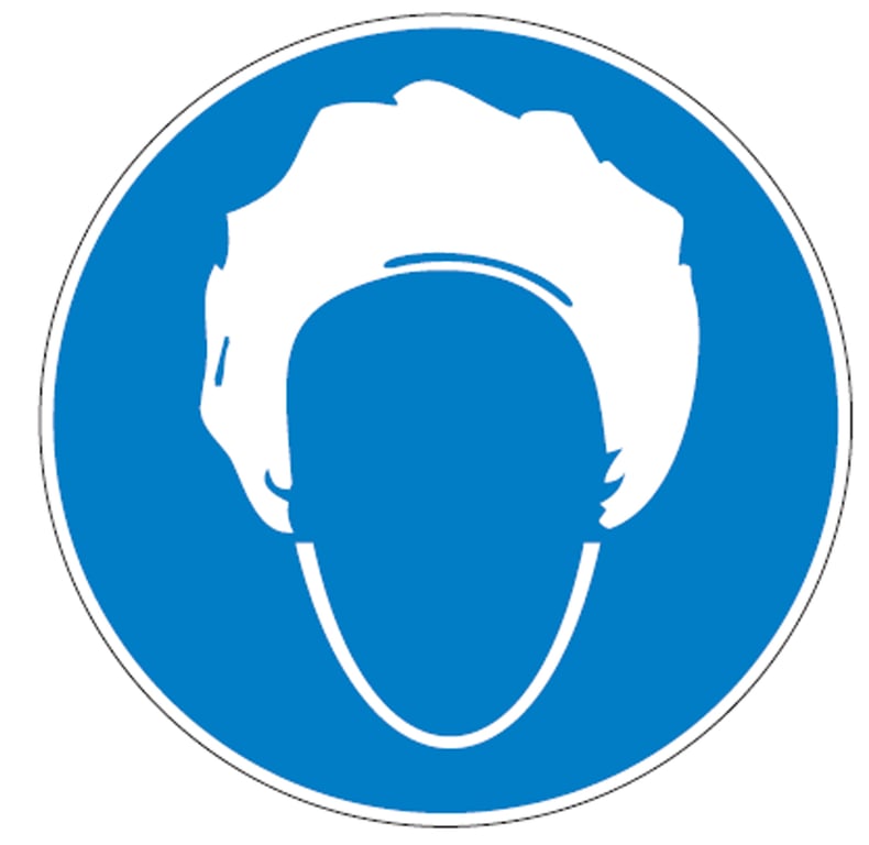 Brady sticker "Hoofddeksel verplicht" 100mm
