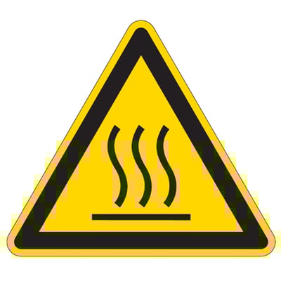 Brady sticker "Waarschuwing: warm oppervlak" zelfklevend polyester100mm 3st