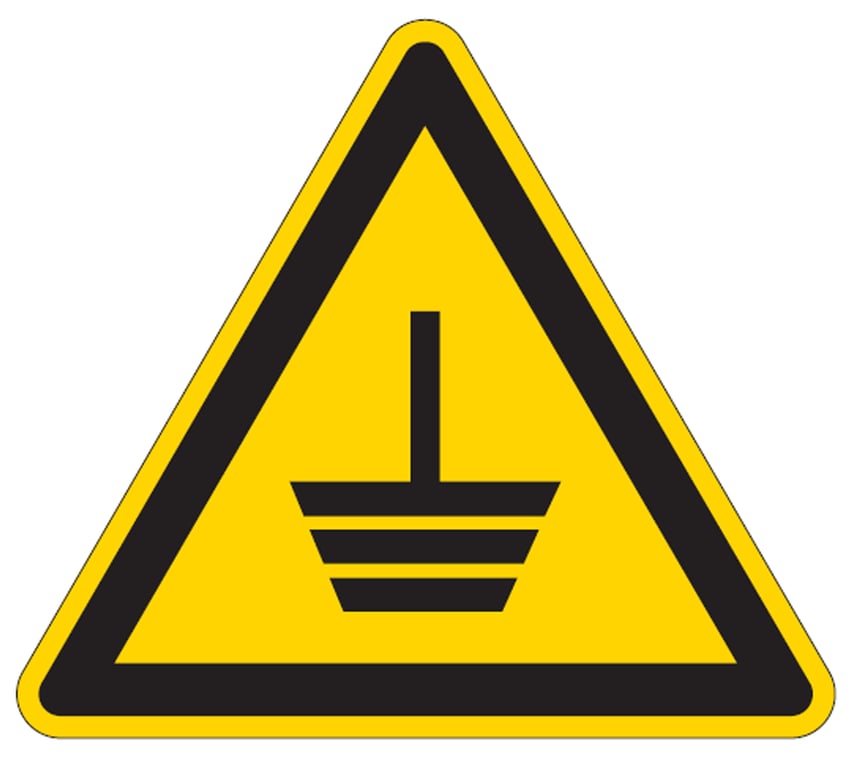 Brady sticker "waarschuwing aarding" gelamineerd polyester 50mm 7st
