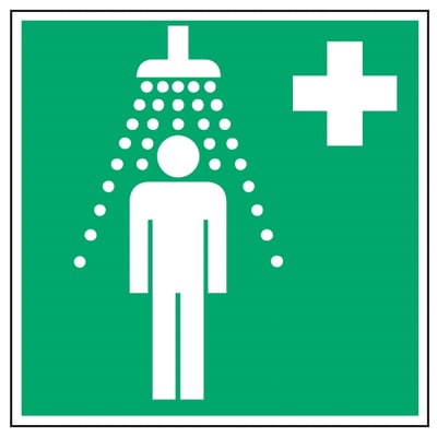 Brady bordje "veiligheidsdouche" 148x148mm