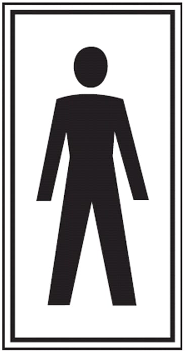 Brady Bordje "herentoilet" PIC466 75x150mm