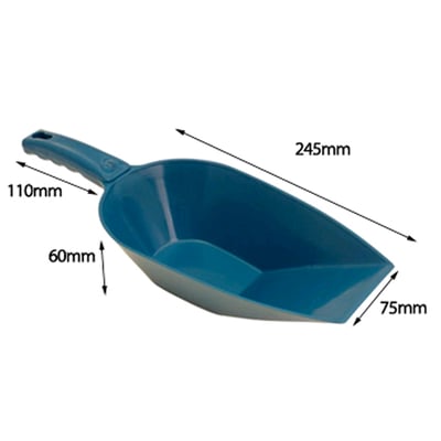 Detectamet handschep detecteerbaar vlakke bodem blauw 250 ml